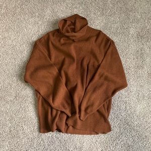 Oversized turtleneck sweater Ochre/burnt orange